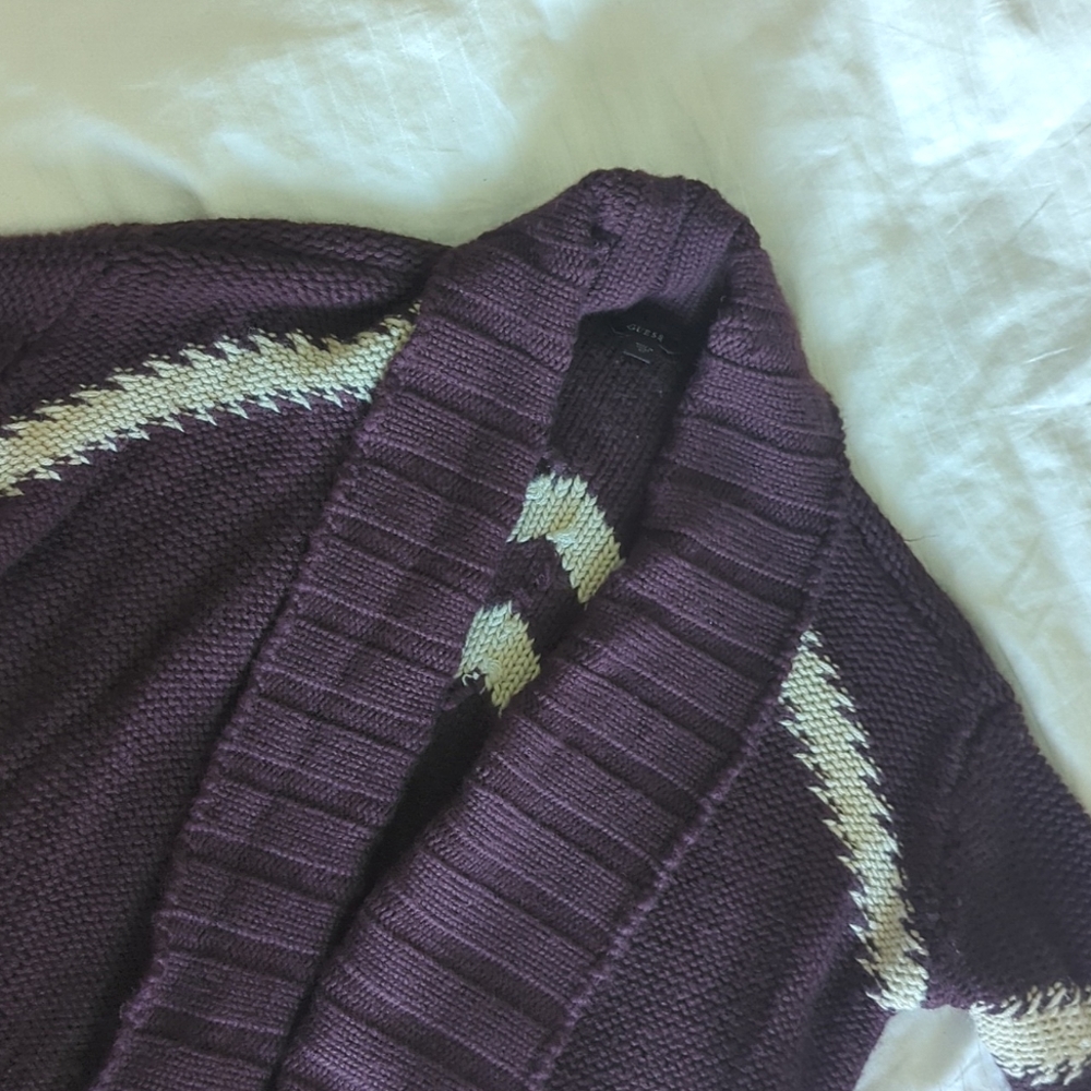 Guess Purple Knit Long Cardigan